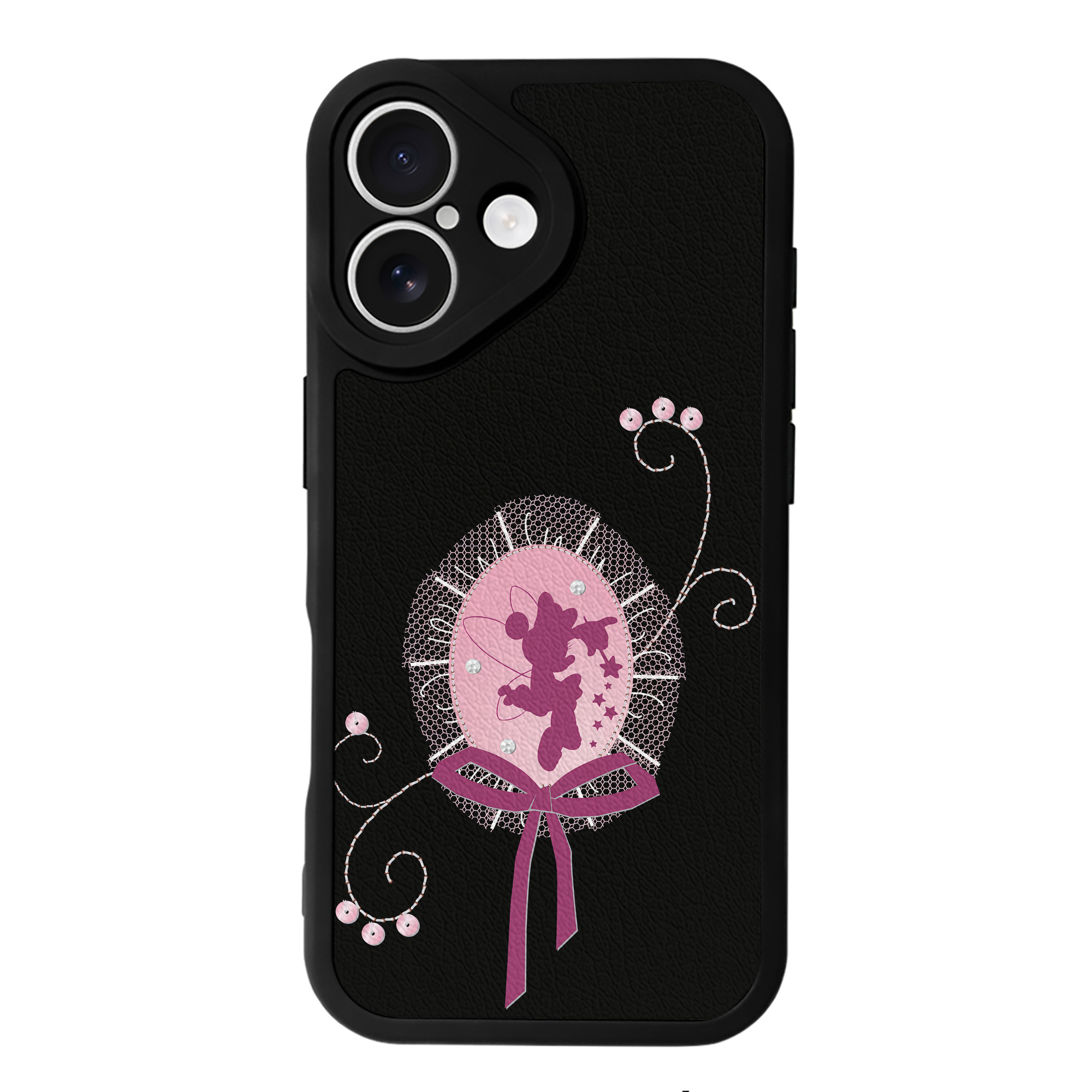 （画像用） ミッキーマウス Mickey Mouse 【iPhone 16シリーズ対応】シリコンスマホケース（レザー調） 材質：シリコン